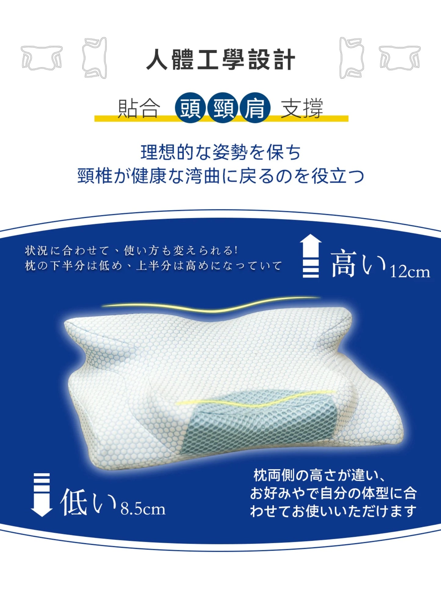 A017-04 DEAR.MIN Upgraded Quick Sleep Anti-Snore Pillow