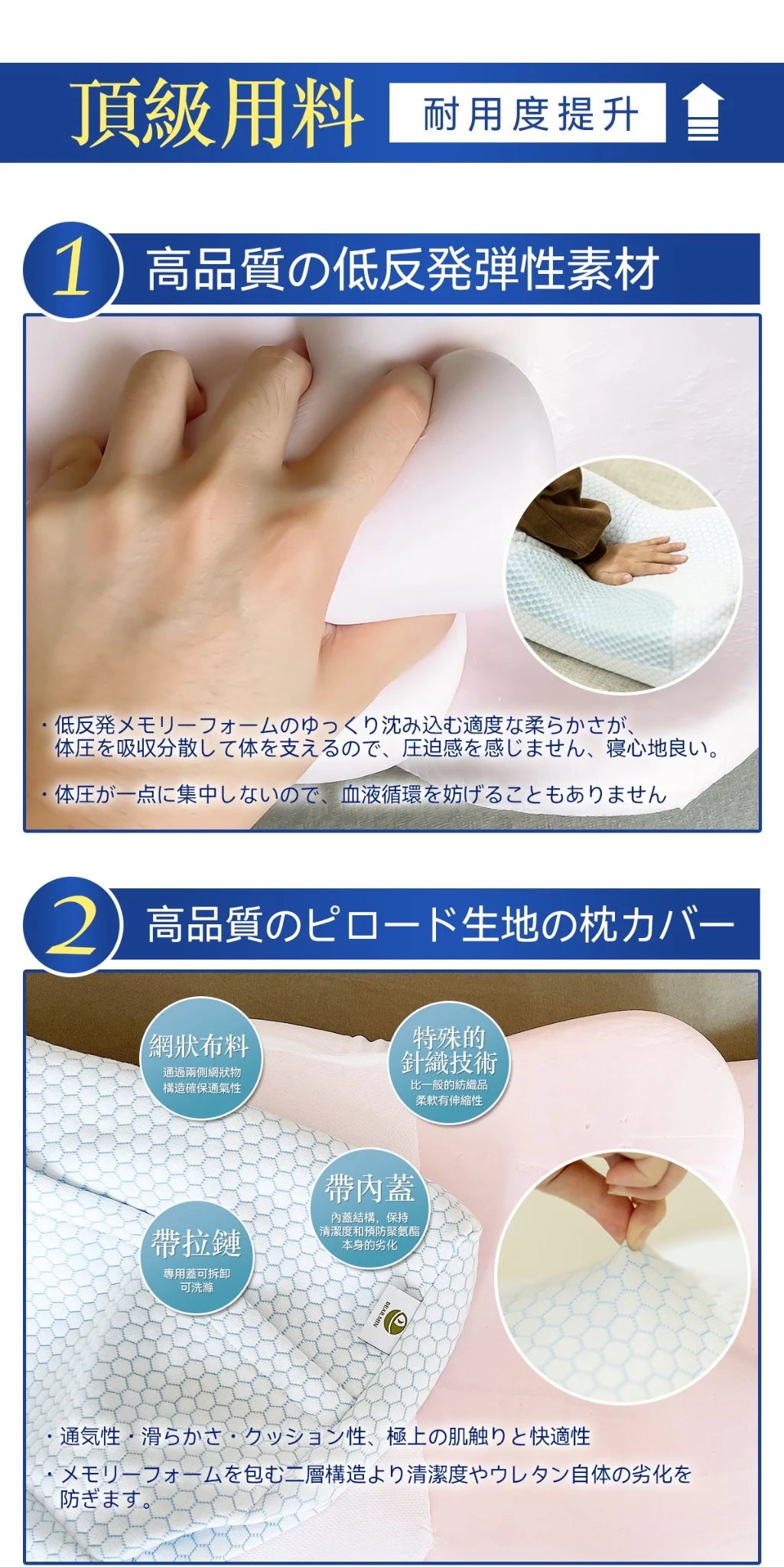 A017-04 DEAR.MIN Upgraded Quick Sleep Anti-Snore Pillow