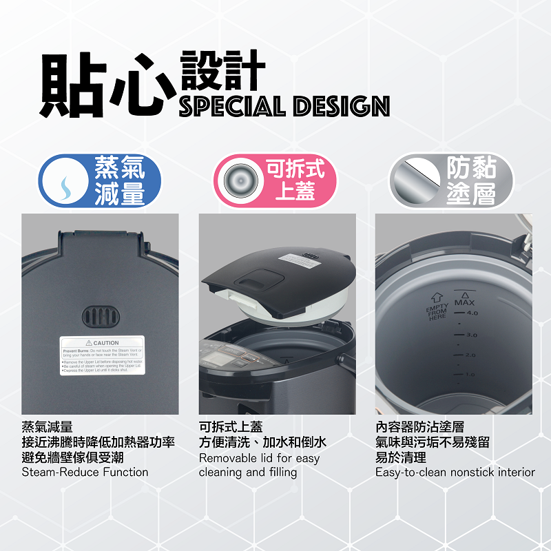A020-02 Zojirushi 微型電腦電熱水器 4/5L CD-NAQ40/CD-NAQ50 日本製造(適用於英國 220V)