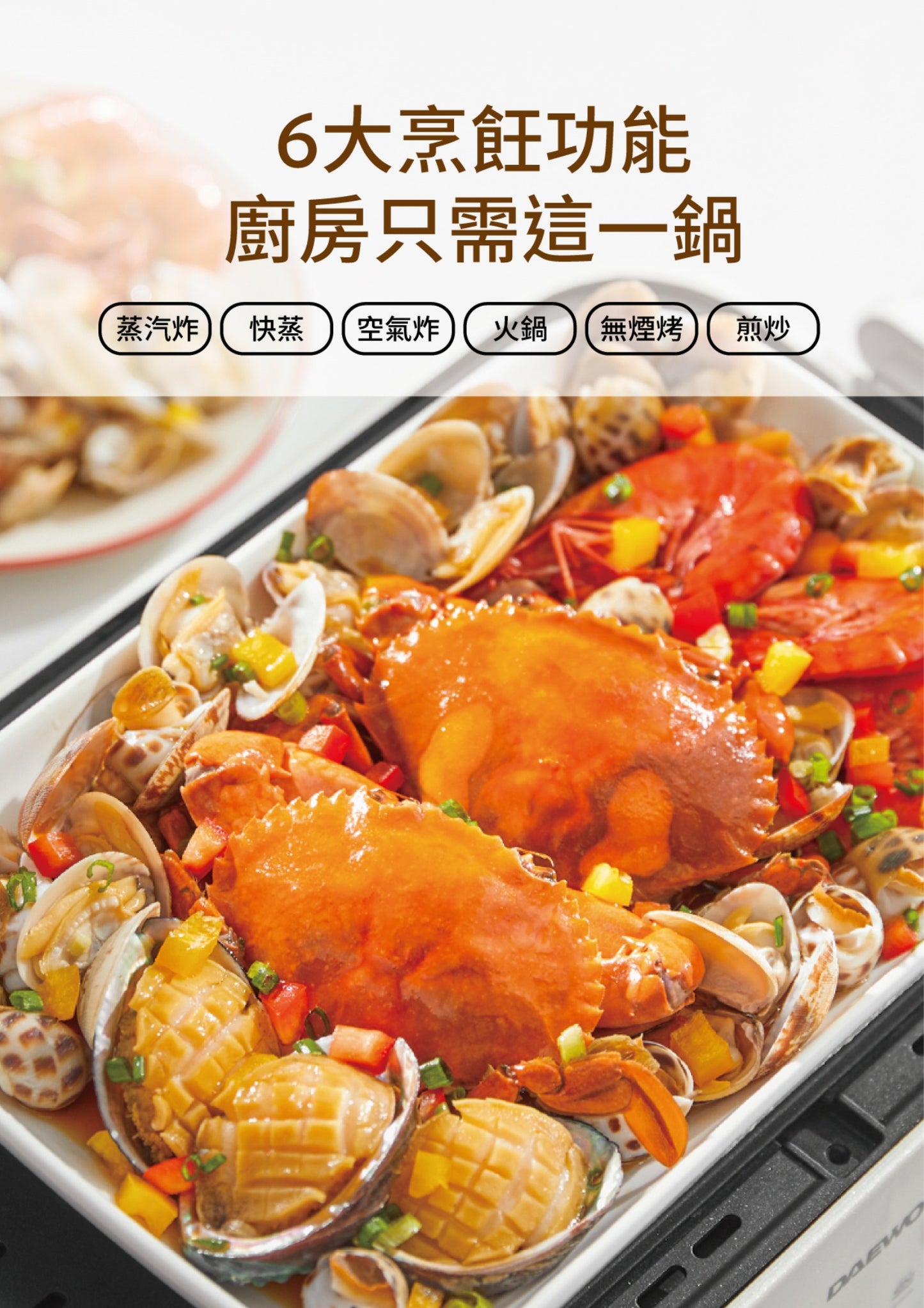 A008-20 大宇 S20 多功能炊具（蒸籠+氣炸鍋組合）